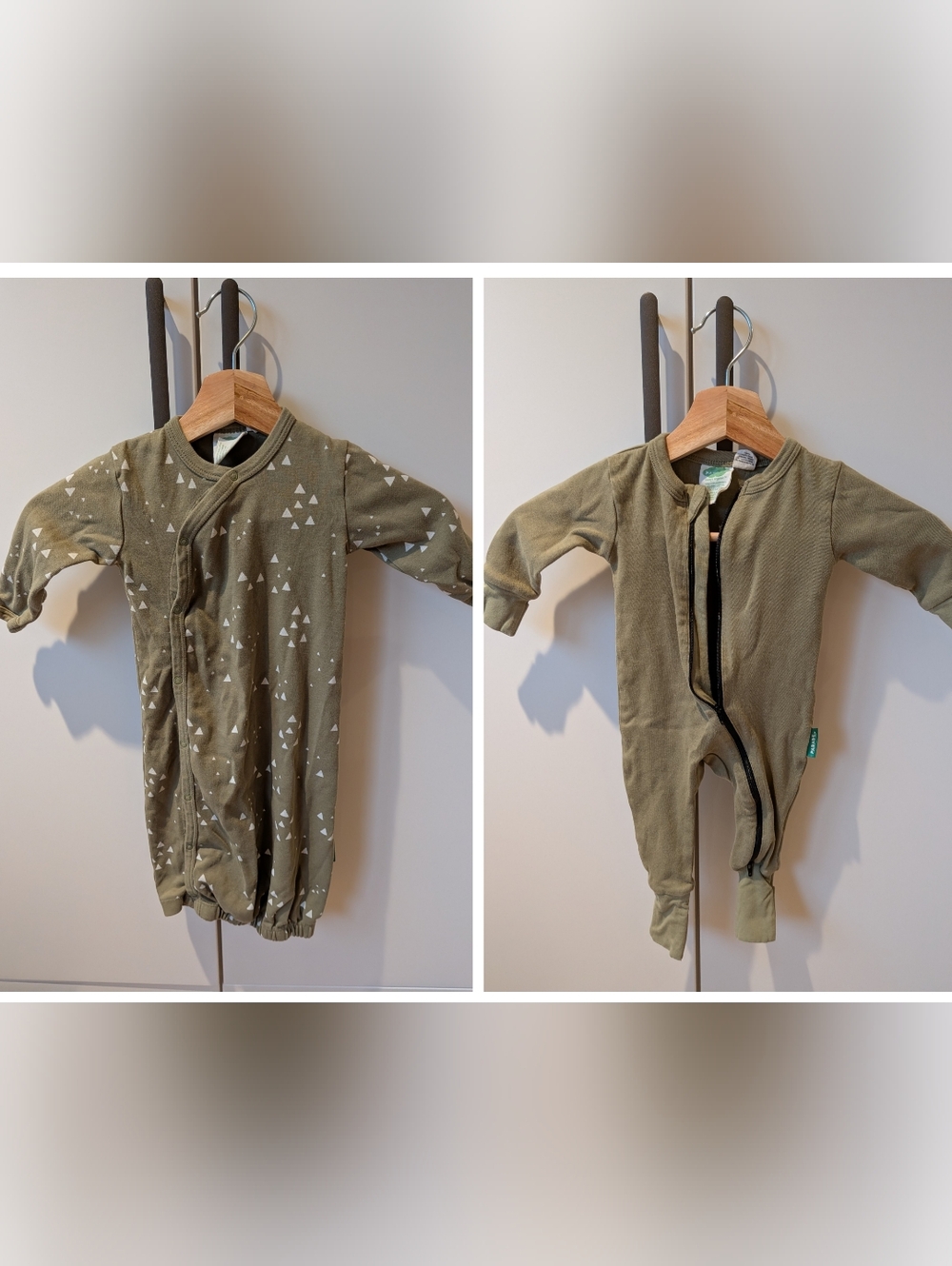 3-Piece Parade Organics 3-6 Month Olive Baby Gown & Romper & Hat